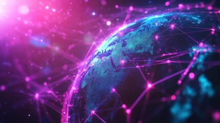 Obraz premium 3D Internet Business Communication Technology with Global Network and Telecommunication 