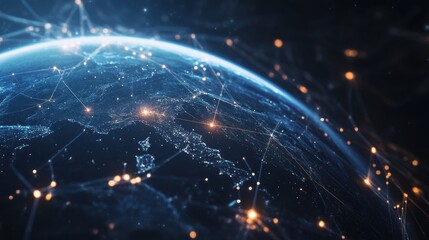 Obraz premium 3D Internet Business Communication Technology with Global Network and Telecommunication 
