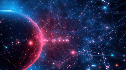 Fototapeta premium 3D Internet Business Communication Technology with Global Network and Telecommunication 