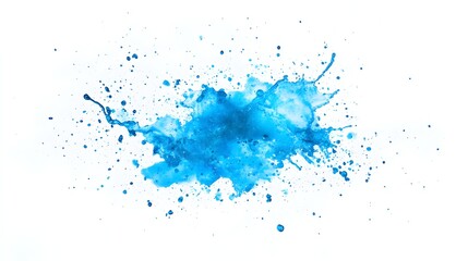 Blue water splashes on white background.