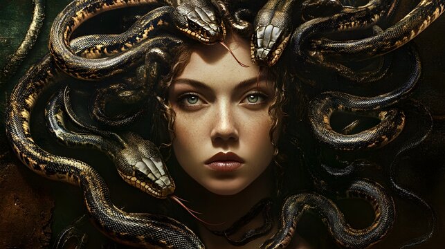 portrait of medusa with snake hair