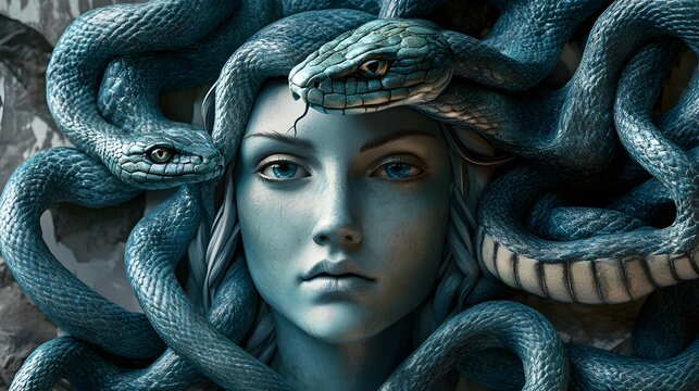 portrait of medusa with snake hair