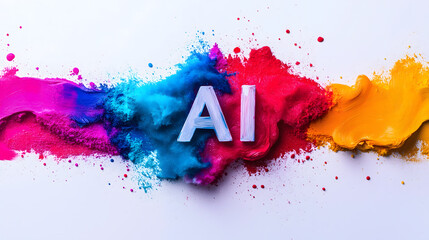 Colorful abstract AI background, artificial intelligence background backdrop wallpaper