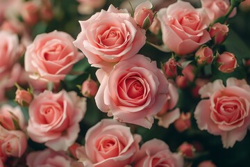 Fototapeta premium Beautiful Pink Roses in Full Bloom