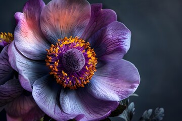 Naklejka premium Stunning Close-Up of a Vibrant Purple Flower with Intricate Details