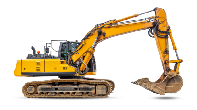 excavator on white background