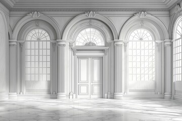 Palace interior background castle hall