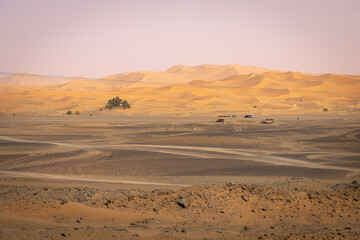 Roadside View of Erg Chebbi Desert Near Merzouga