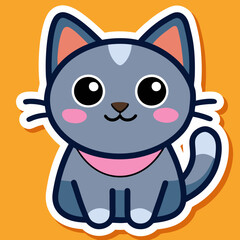 Obraz premium Cute cat Sticker Icon