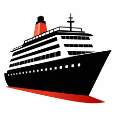 Cruise ship isolated on a white background Icon