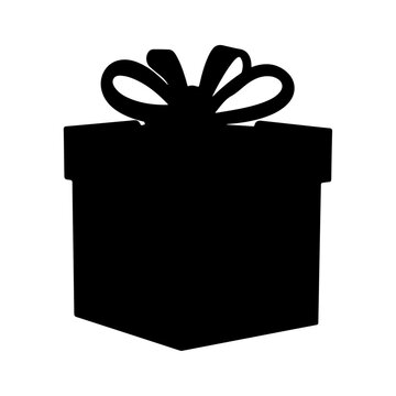 recommend clip art: gift box silhouette vector black color silhouette solid white background 