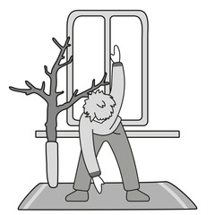 Bodyweight Workout Routine high-Intensity interval training. Infographics showing sports exercises. People doing core strength, balance, endurance. Vector illustration