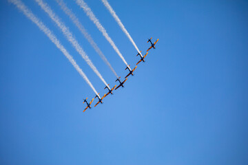 Traditional Brazilian Smoke Squadron, consisting of 3 Super Tucano A-29 Turboprop aircraft