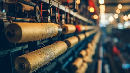a closeup view of threads on a blurred background