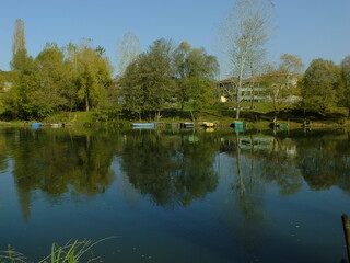 a wonderful view of the river and its reflections