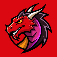 Dragon E-Sport Mascot Logo Vector Illustration | SVG Design for Cricut & Silhouette | Vector Clipart & T-shirt Graphics