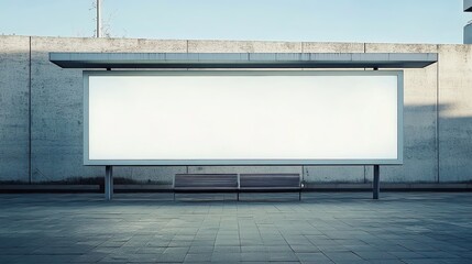 Obraz premium Empty advertising board in a commercial district