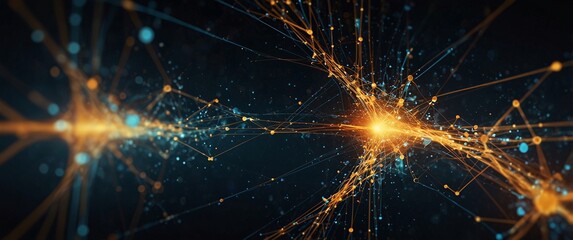 Fototapeta premium Abstract Digital Connections with Data and Blockchain Technology