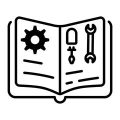 Repairing manual icon in line style