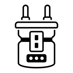 A linear style icon of a capacitor 