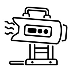 Forced heater icon in linear style 