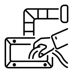 Duct cleaning icon in outline style 
