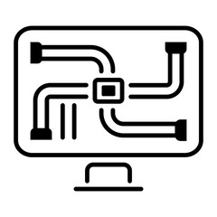 Hvac monitor icon in linear style