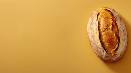 A high-quality stock image of a freshly baked loaf of bread with a golden crust on the right side, leaving space on the left for text. Perfect for bakery promotions and food advertisements.