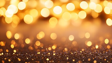 Obraz premium Golden Glitter Bokeh Background for Festive Designs