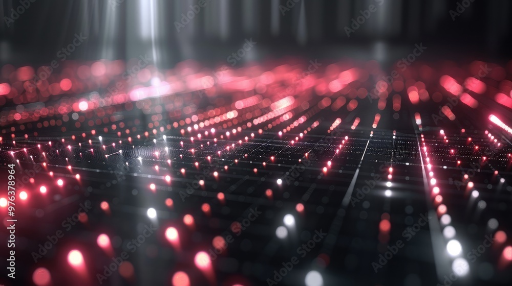 Poster abstract cyber grid glowing lines smooth futuristic background sharp details. generative ai.