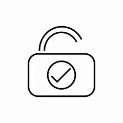 lock check mark icon sign vector