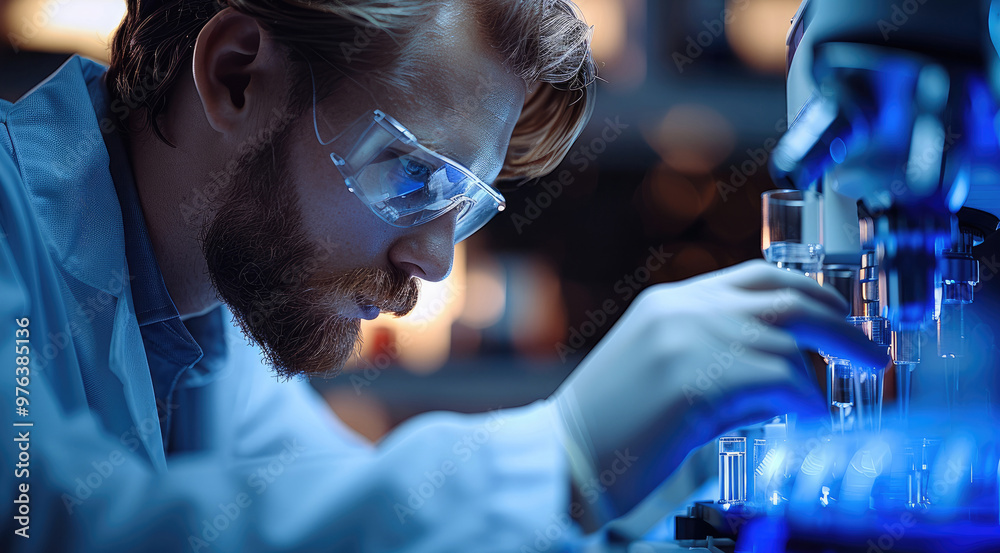 Aufkleber Scientists using a mass spectrometer to analyze complex chemical samples. Generative AI.