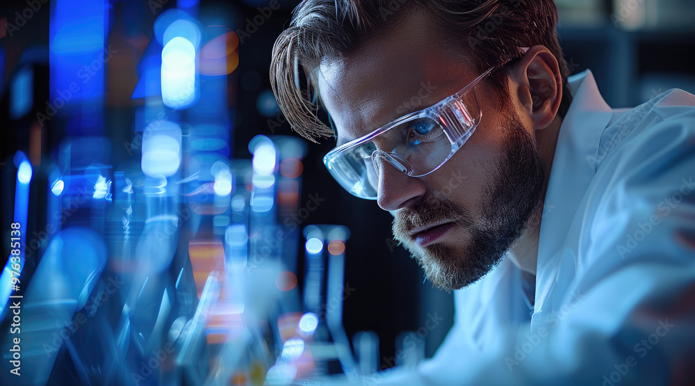 Aufkleber scientists using a mass spectrometer to analyze complex chemical samples. generative ai.