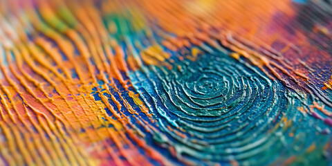 Colorful abstract diversity theme fingerprint background banner. Symbolizing exceptionality and uniqueness. Human gender identification identity concept.