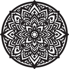 Simple mandala design silhouette vector style with white background
