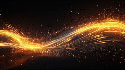 Obraz premium Gold glow streak line. Generative AI.