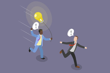 3D Isometric Flat Vector Illustration of Passing The Idea, Worker Passing on Job, Task, and Idea to Business Partner