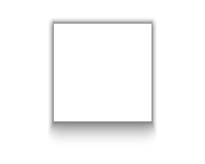 Shadow effect from paper page or card, poster or banner, picture or packaging box for mockup design. Grey shade isolated on white background. Soft square shape. Vector realistic illustration.