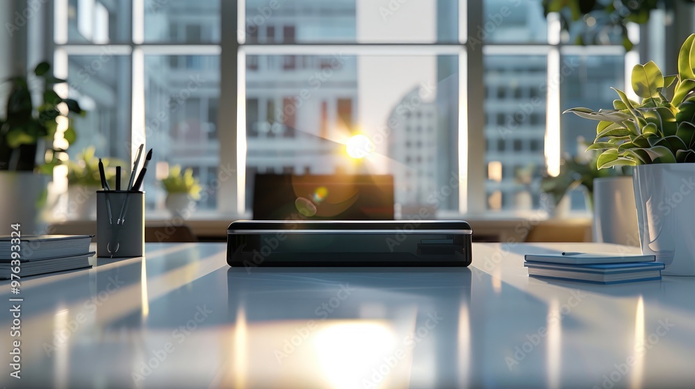 Leinwandbilder office desk table with copy space. generative ai.