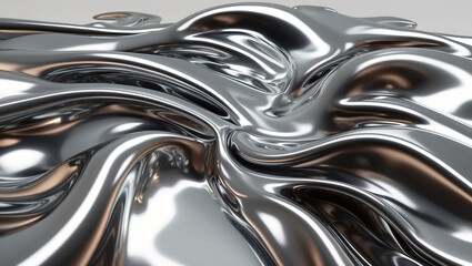  A mesmerizing swirl of smooth, reflective metallic surfaces creating an abstract, fluid pattern with intricate curves and waves