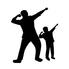 silhouet of dad and son, happy father day