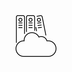 cloud folders data icon sign vector