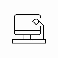 desk computer lamp icon sign vector