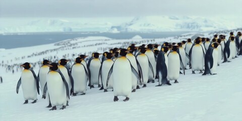Obraz premium Penguin family, flock.
