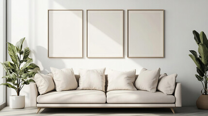 wall art with interior design with white sofa