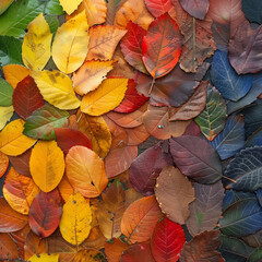 Generative AI illustration. Autumn colored leaves