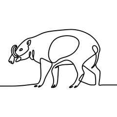 Fototapeta premium Babirusa Line Art