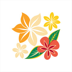 Fototapeta premium Bold Tropical Flower Silhouette Set for Exotic-Themed Designs, Wallpapers, and Fabric Prints