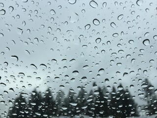 water drops on glass