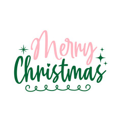 Fototapeta premium Merry Christmas typography clip art design on plain white transparent isolated background for card, shirt, hoodie, sweatshirt, apparel, card, tag, mug, icon, poster or badge